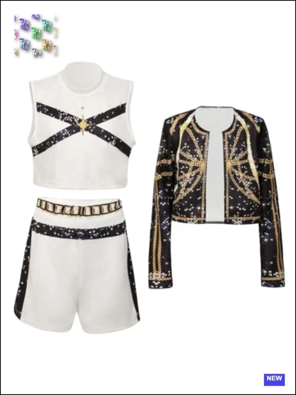 Girls Halloween Costume Cosplay Set Polyester Top and Pants for Party